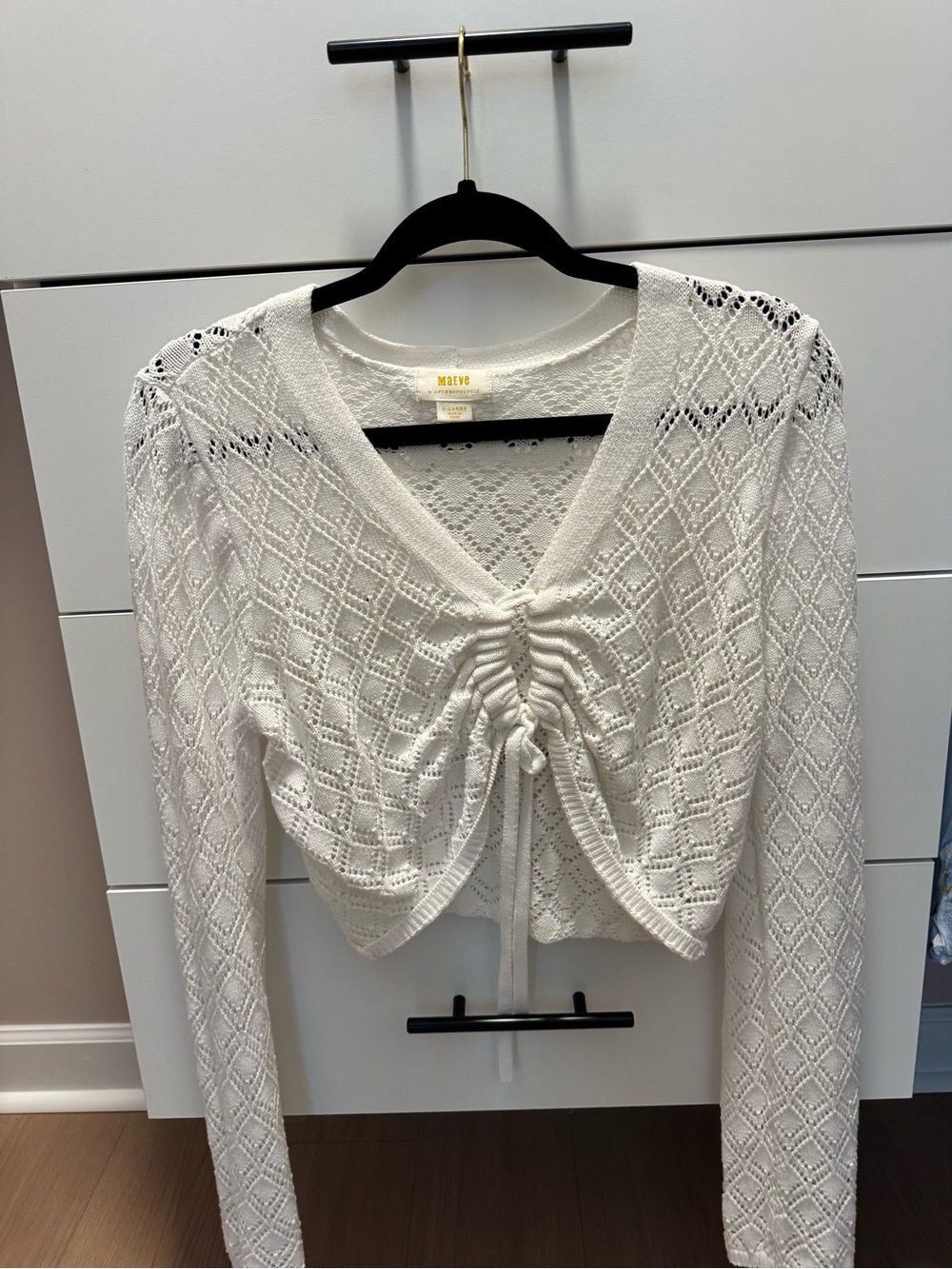 Maeve by Anthropologie Pointelle Cinch-Front Top